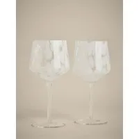 Set of 2 Speckled Wine Glasses - White alternate view
