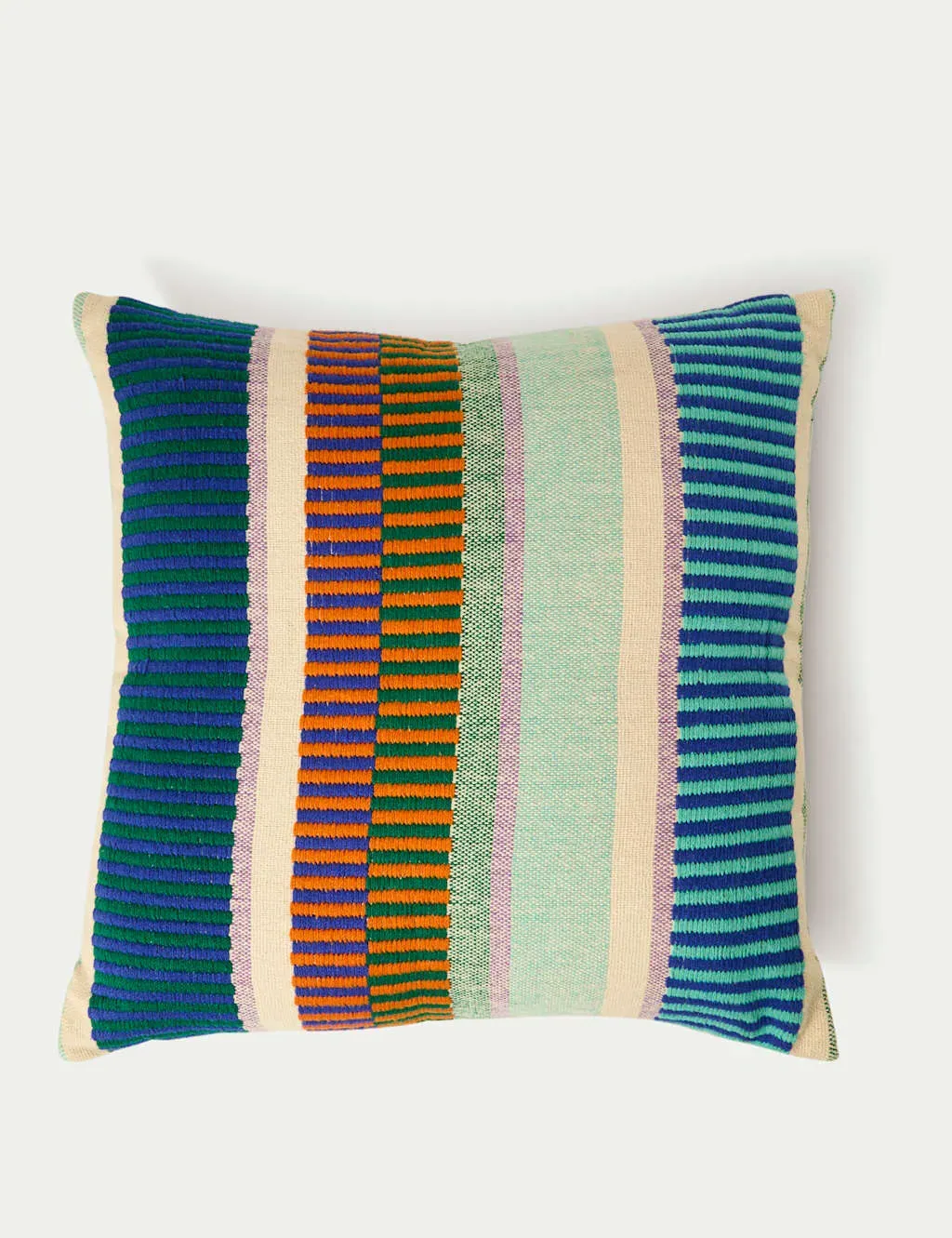 Set of 2 Square Stripe Outdoor Cushions - Multi, Cotton product