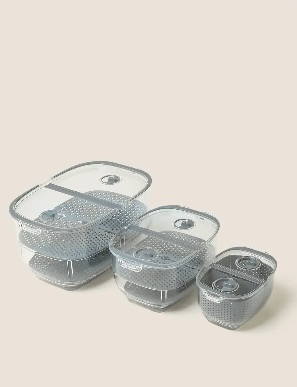 Set of 3 Nesting Fridge Storage Containers - Multi product