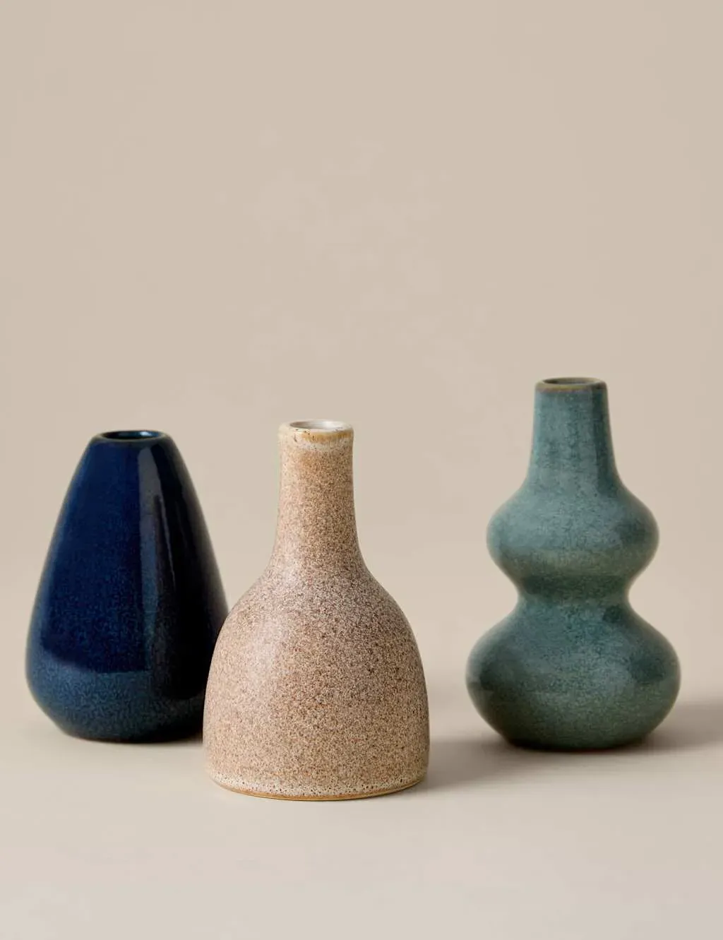 Set of 3 Reactive Glaze Ceramic Bud Vases - Multi product