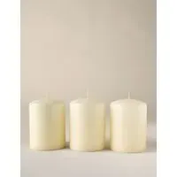 Set of 3 Small Pillar Candles - White alternate view