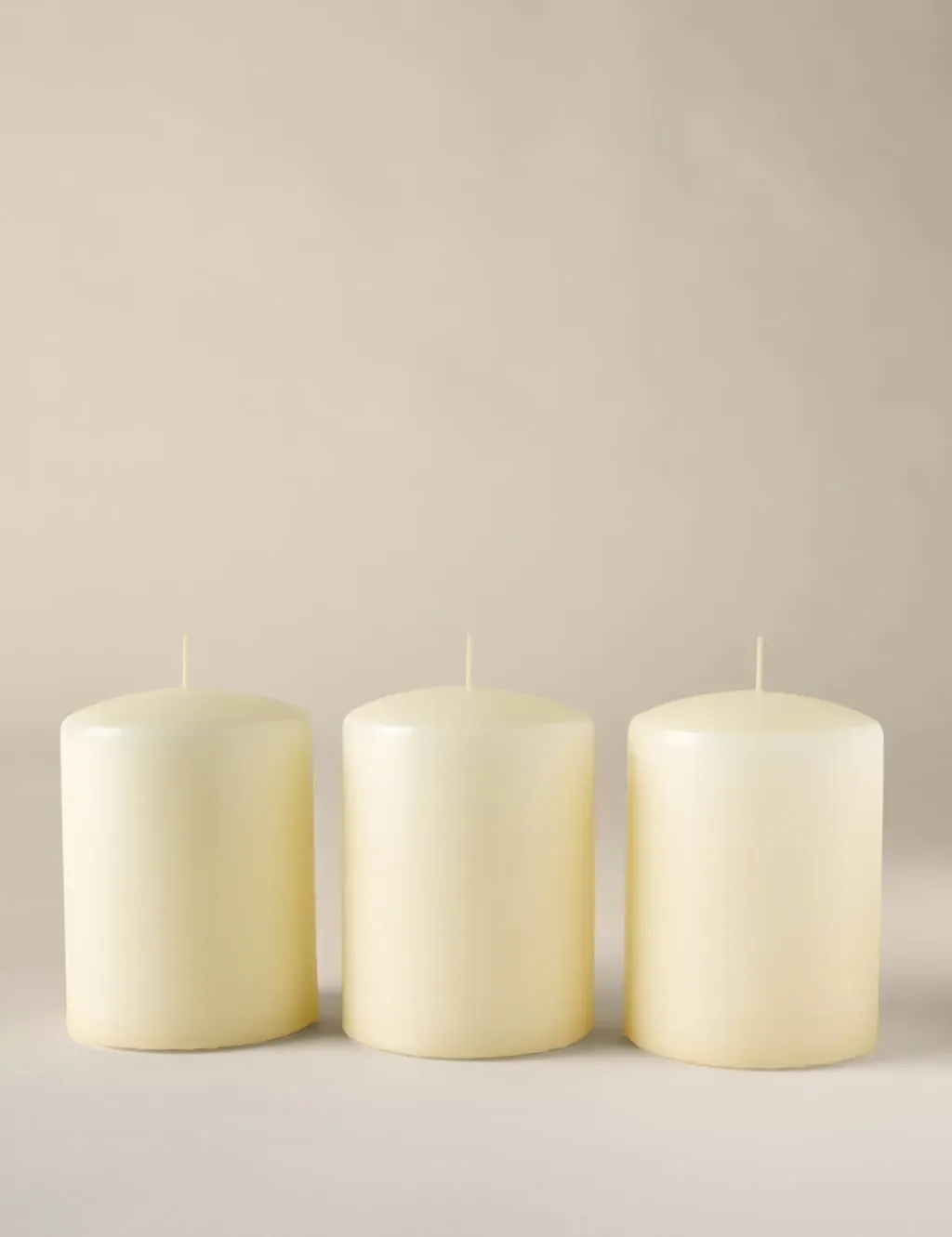 Set of 3 Small Pillar Candles - White product