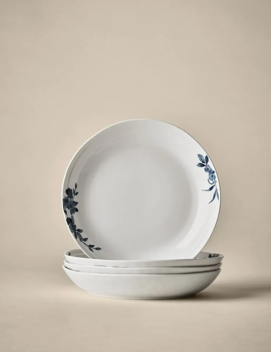 Set of 4 Cherry Blossom Pasta Bowls - Blue, Fine China product