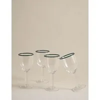 Set of 4 Contrast Rim Picnic Wine Glasses - Blue, Acrylic alternate view