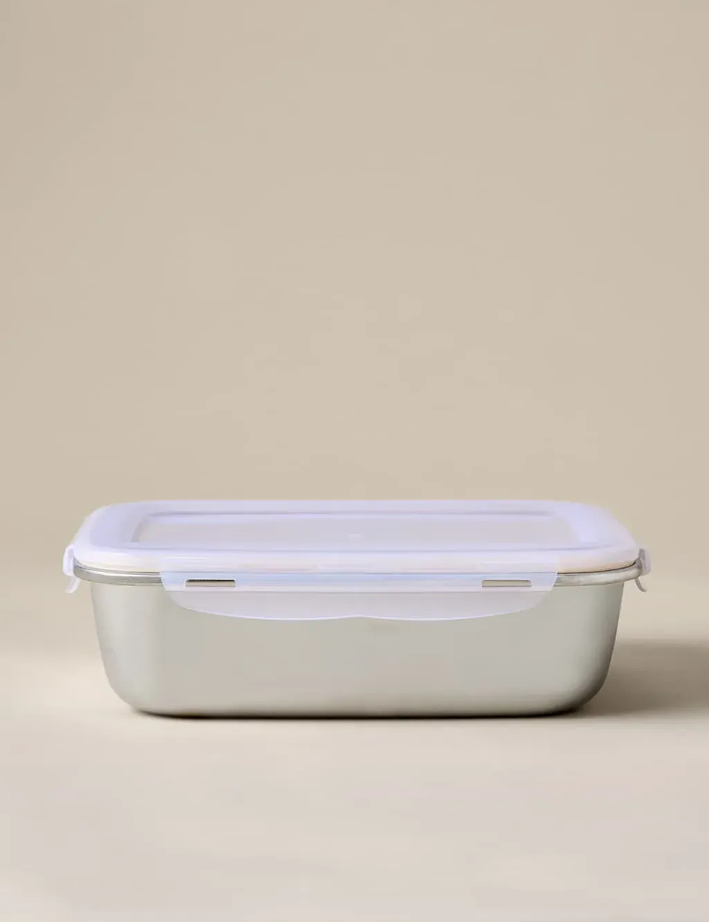 Set of 4 Food Storage Containers - Cream, Stainless Steel product
