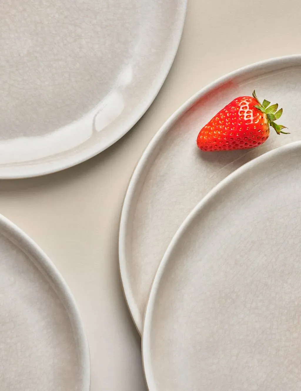 Set of 4 Linen Reactive Picnic Dinner Plates - Natural product