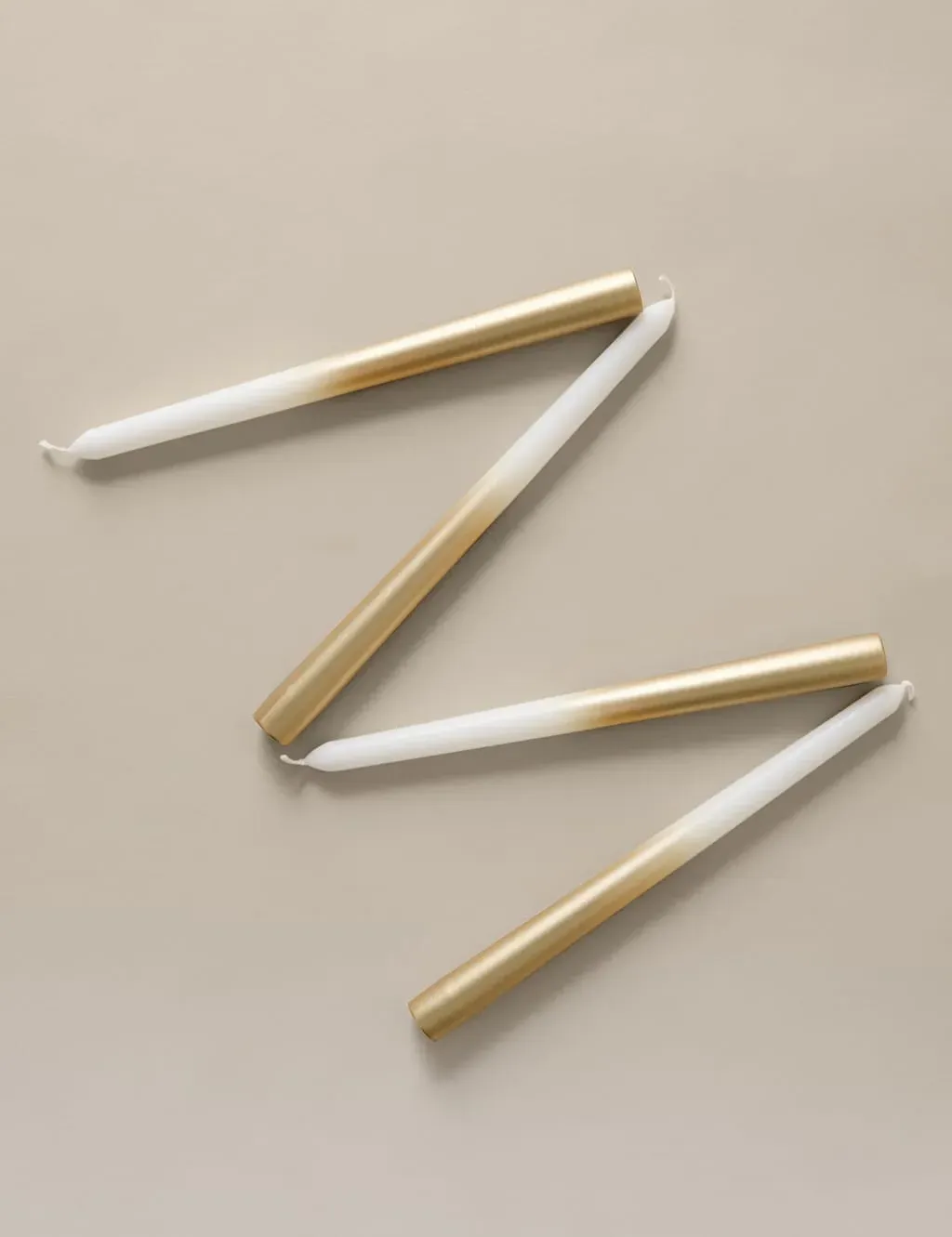 Set of 4 Metallic Ombre Dinner Candles - Gold Mix product