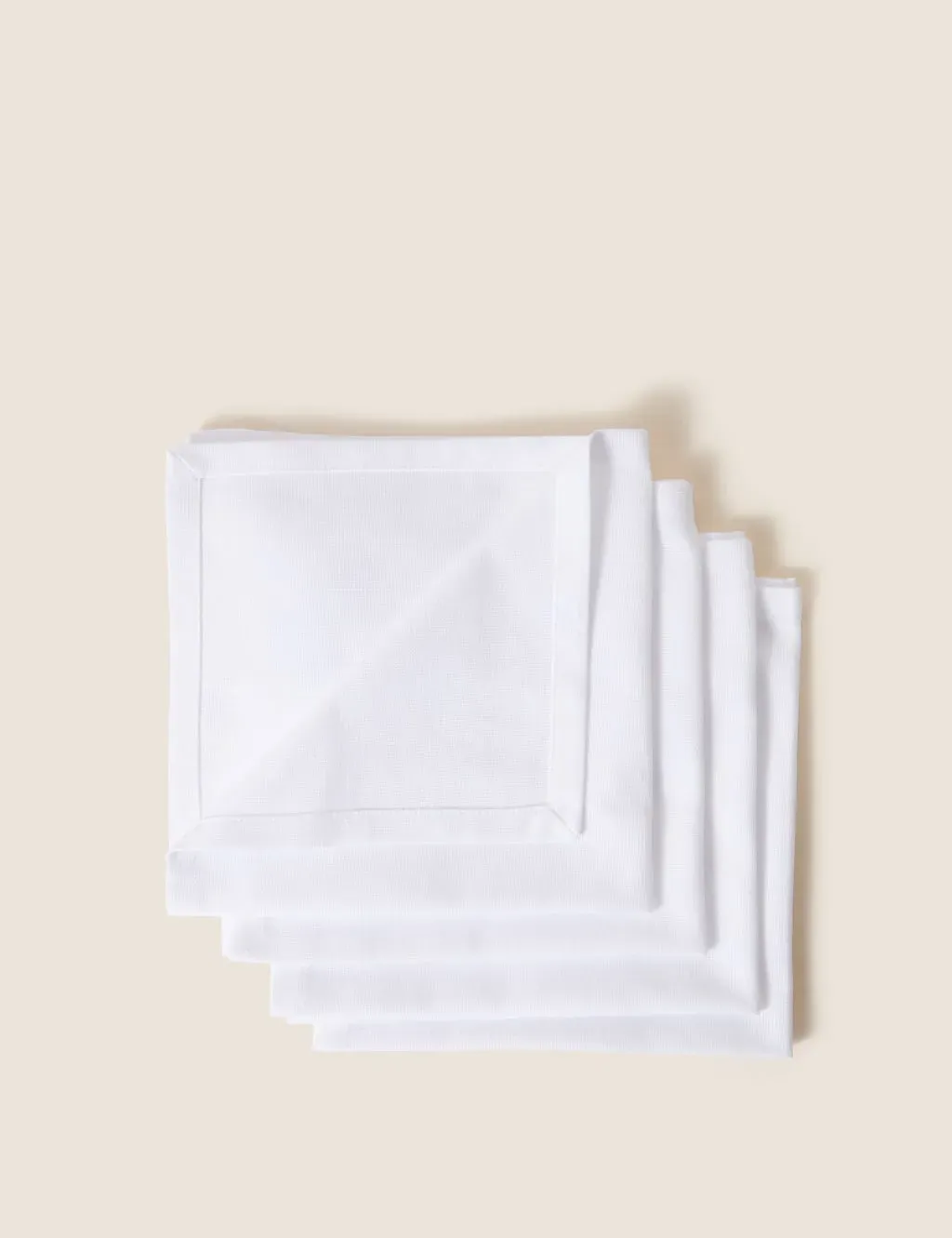 Set of 4 Napkins - White, Cotton Linen product
