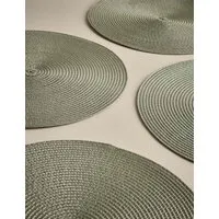 Set of 4 Round Woven Placemats - Sage, Seagrass alternate view
