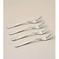 Set of 4 Vintage Cake Forks - Silver, Stainless Steel alternate view