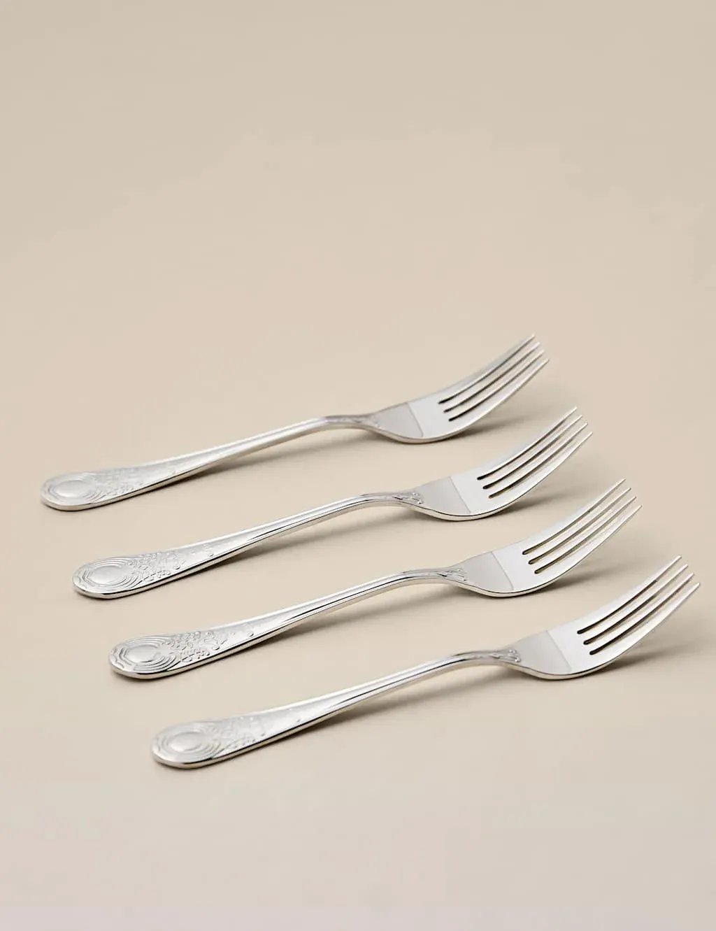 Set of 4 Vintage Cake Forks - Silver, Stainless Steel product
