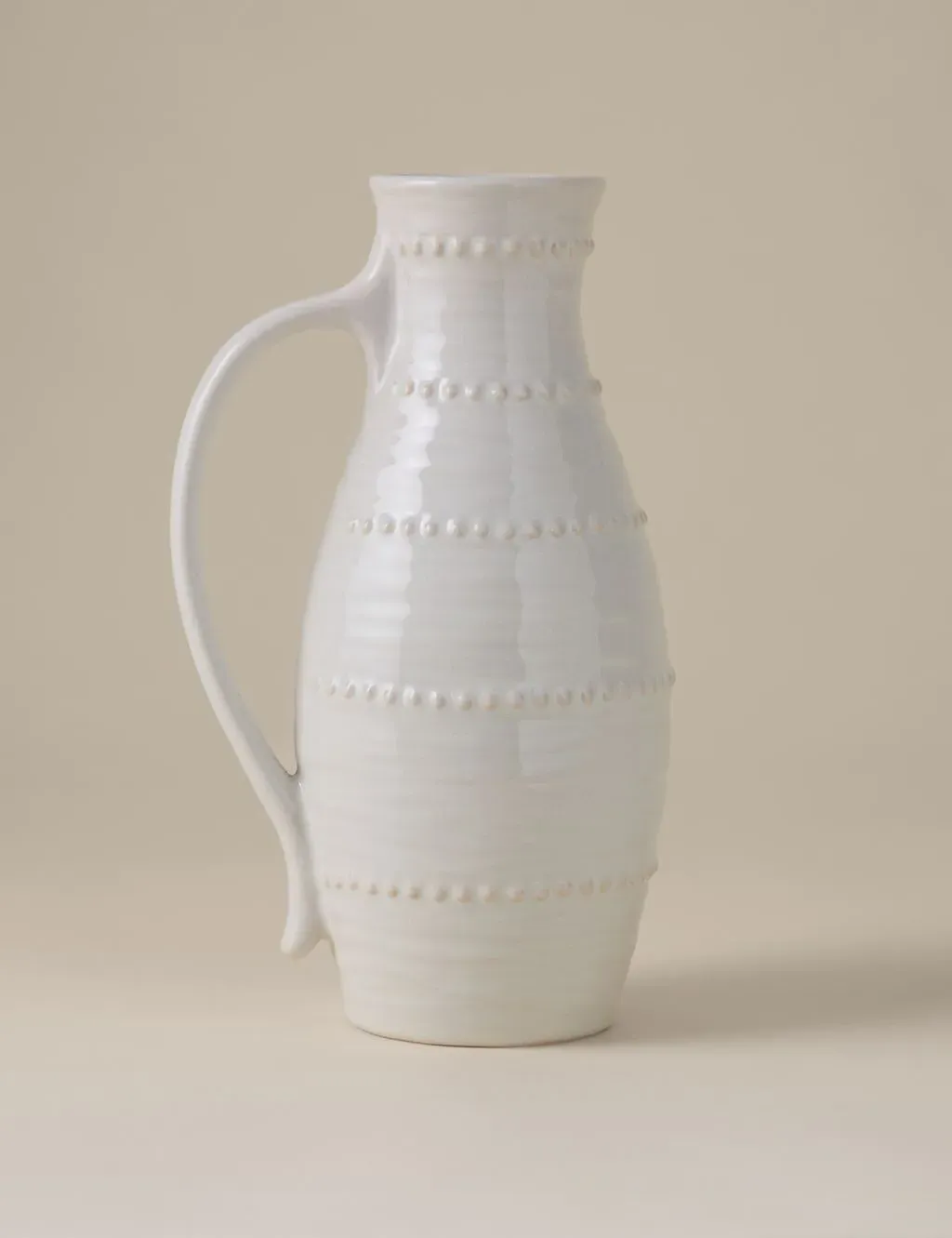 Shaped Bobble Ceramic Jug - Soft White product