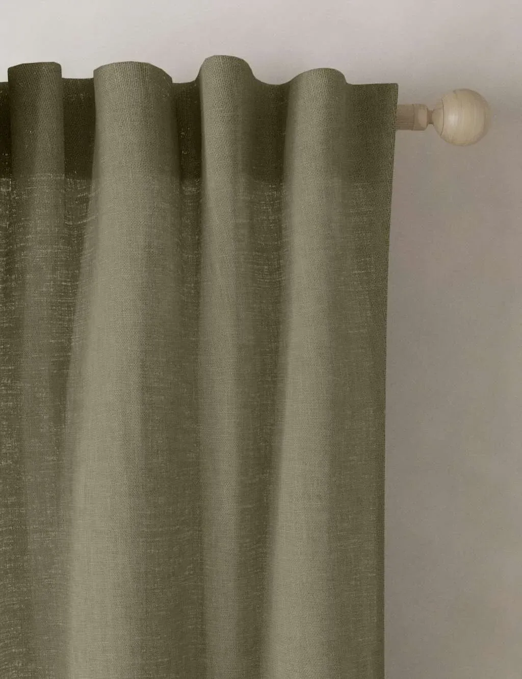 Sheer Curtains - Khaki, Cotton Linen Blend product