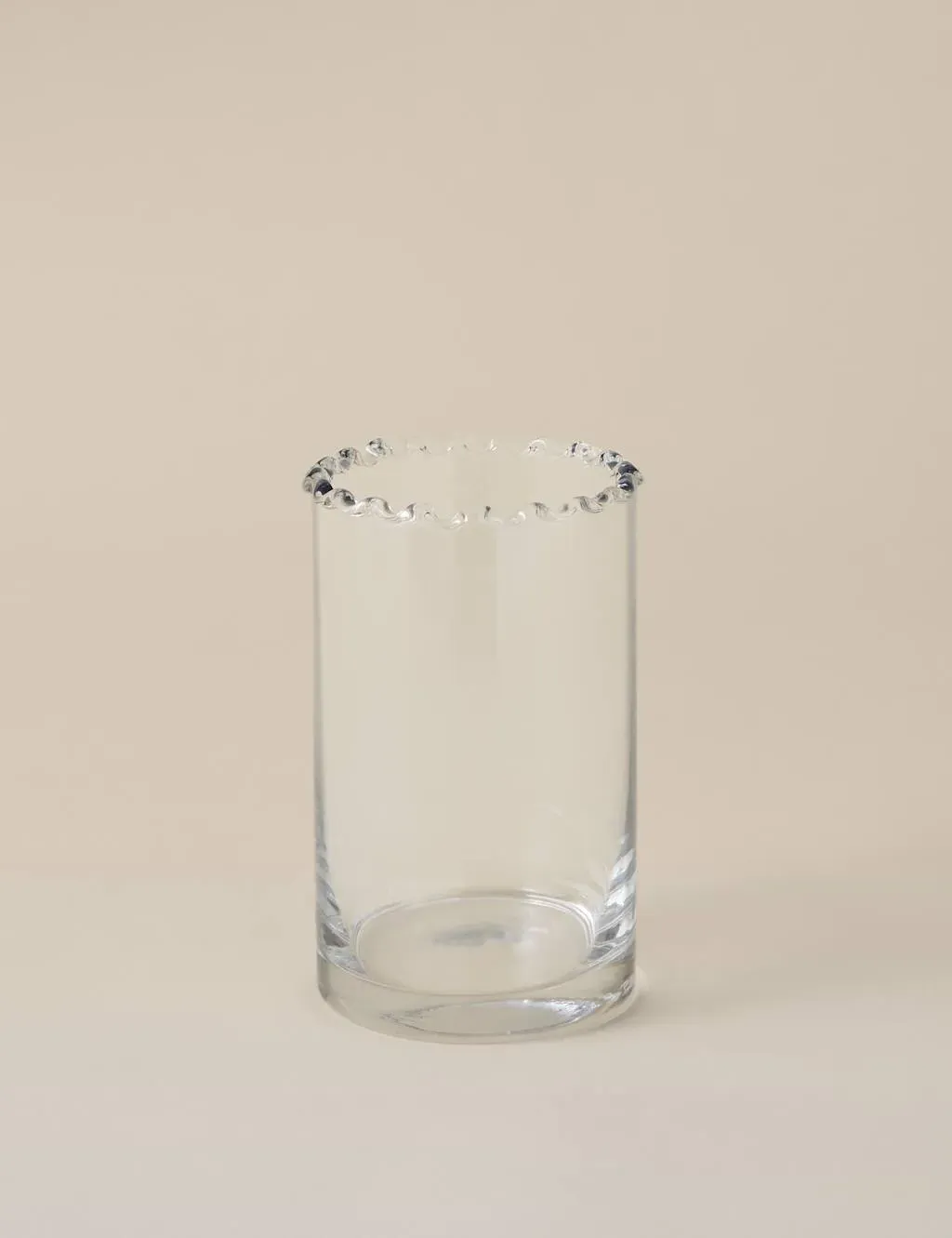 Small Cylinder Frill Top Vase - Clear, Glass product
