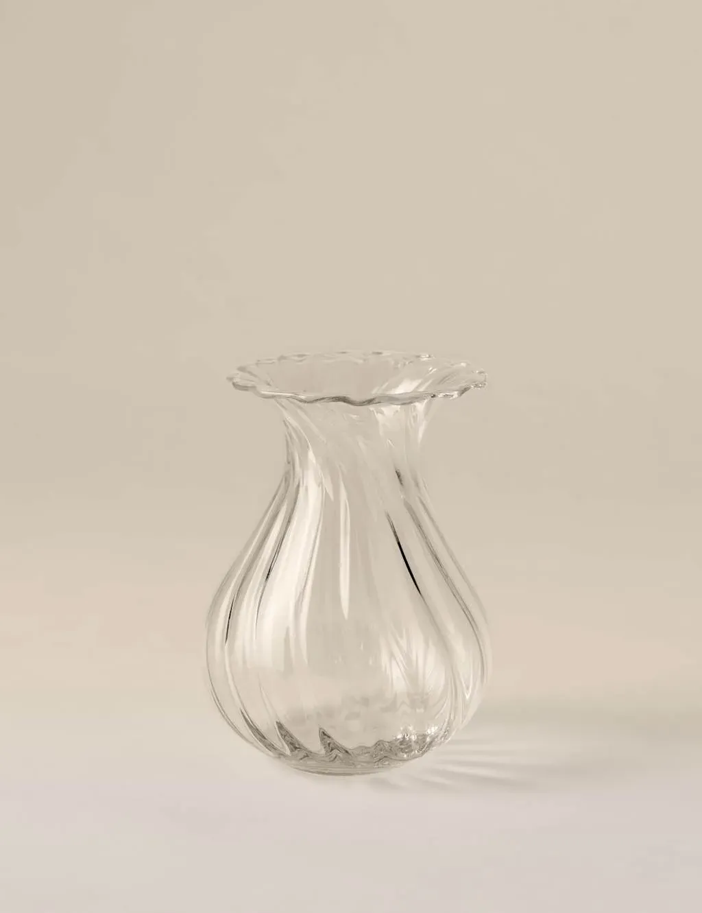 Small Fluted Glass Bouquet Vase - Clear product