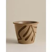 Small Reactive Leaf Ceramic Planter - Brown alternate view