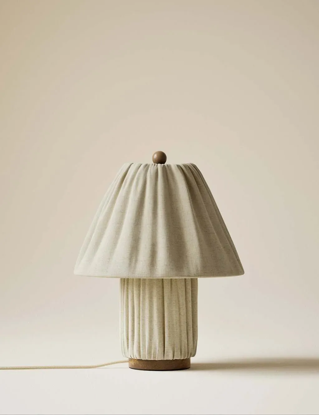 Soft Pleated Fabric Table Lamp - Neutral product