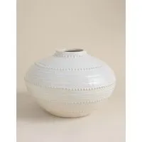 Squat Bobble Ceramic Vase - White alternate view