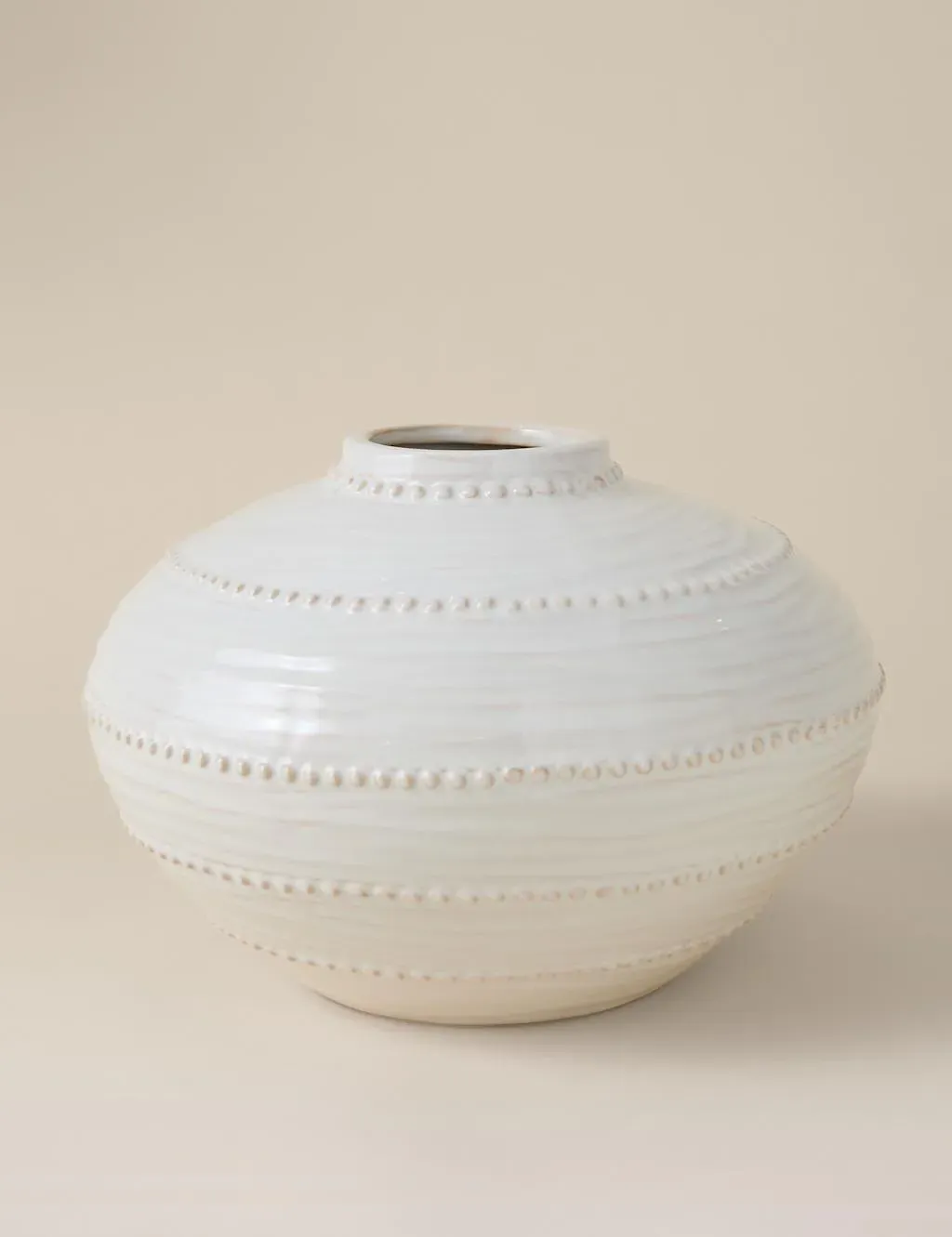 Squat Bobble Ceramic Vase - White product