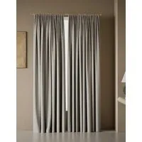 Textured Herringbone Eyelet Curtains - Light Grey alternate view