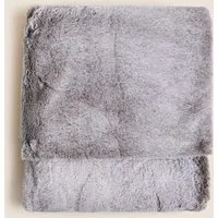 Tipped Faux Fur Throw - Grey alternate view