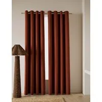 Velvet Eyelet Curtains - Chestnut alternate view