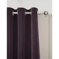 Velvet Eyelet Curtains - Dark Purple alternate view