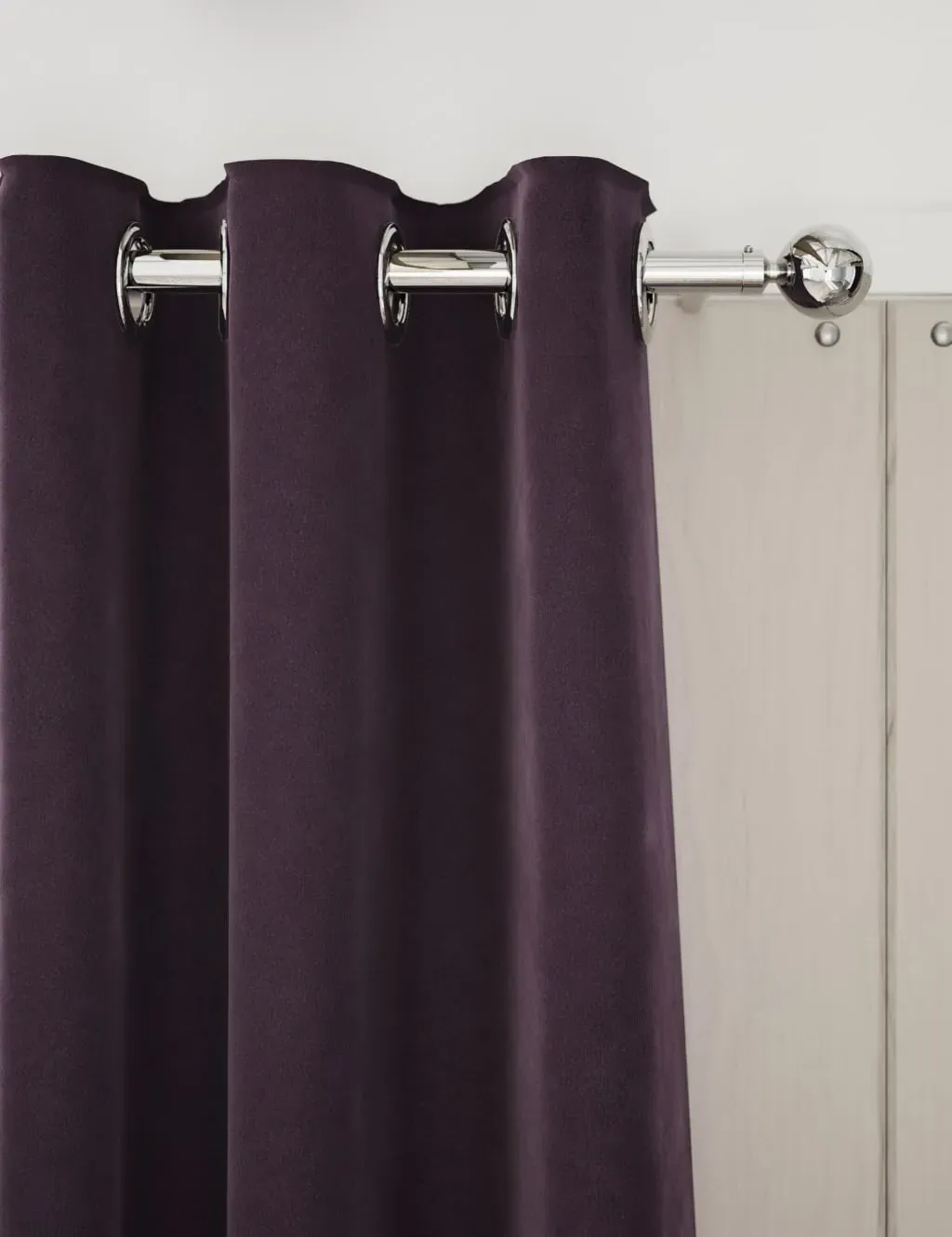Velvet Eyelet Curtains - Dark Purple product