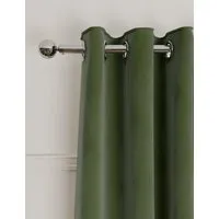 Velvet Eyelet Curtains - Green alternate view