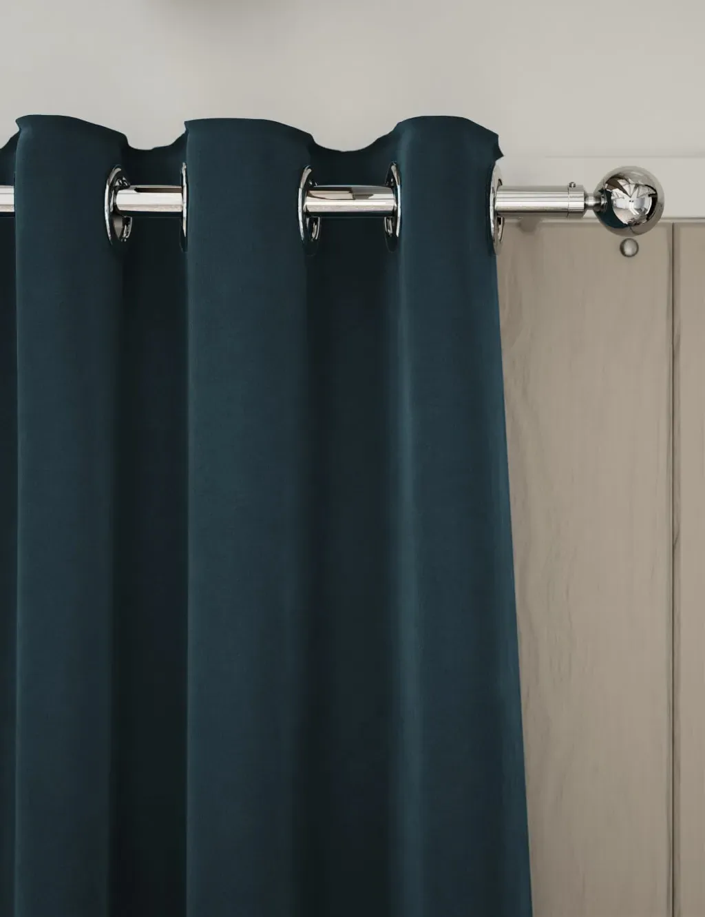 Velvet Eyelet Curtains - Mid Blue product