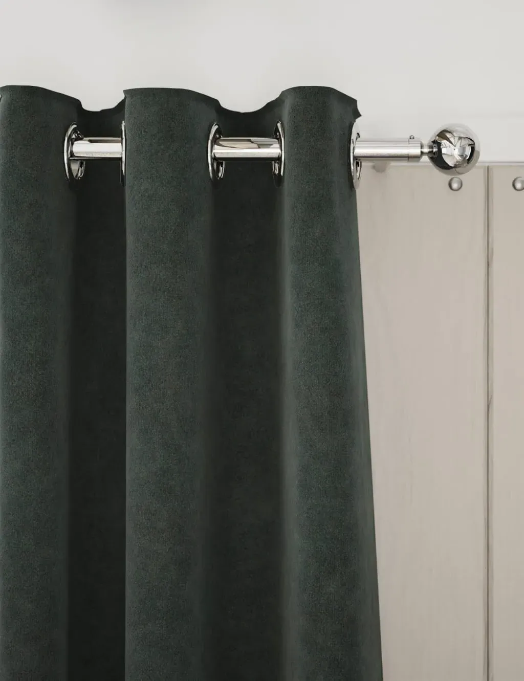 Velvet Eyelet Curtains - Mid Grey product