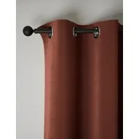 Velvet Eyelet Curtains - Terracotta alternate view