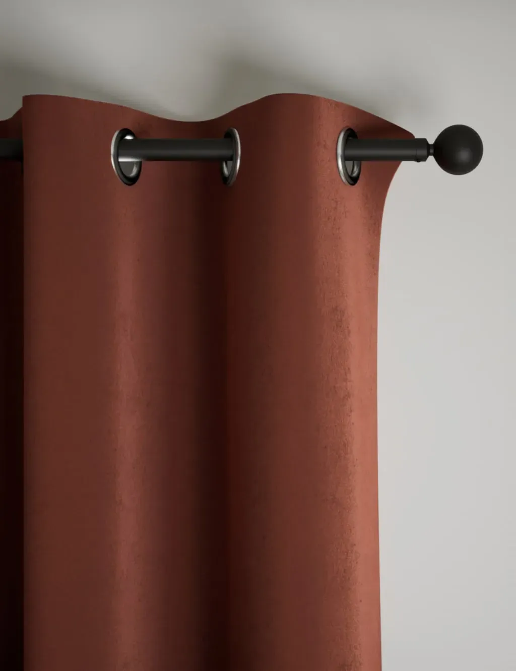Velvet Eyelet Curtains - Terracotta product