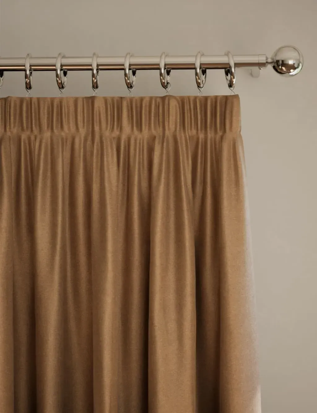 Velvet Pencil Pleat Curtains - Bronze product
