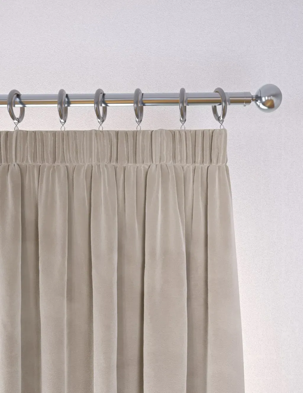 Velvet Pencil Pleat Curtains - Champagne product