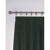 Velvet Pencil Pleat Curtains - Forest Green alternate view