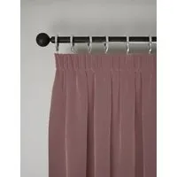 Velvet Pencil Pleat Curtains - Mauve alternate view