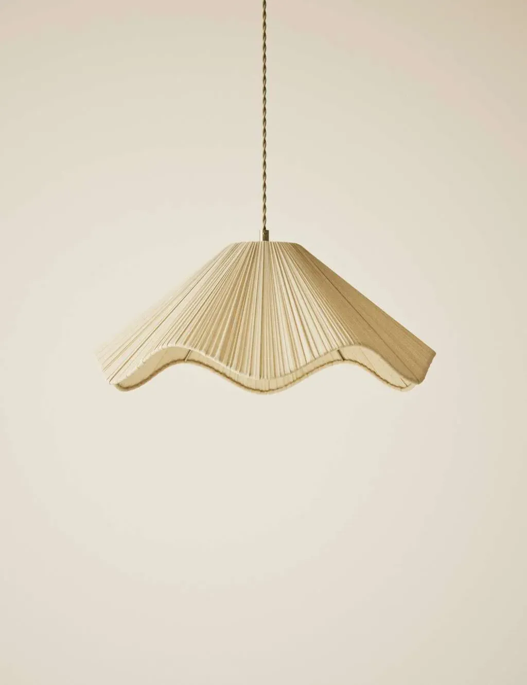 Wave Pleated Easy Fit Ceiling Lamp Shade - Cream product