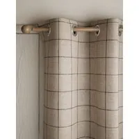 Windowpane Eyelet Blackout Curtains - Natural alternate view