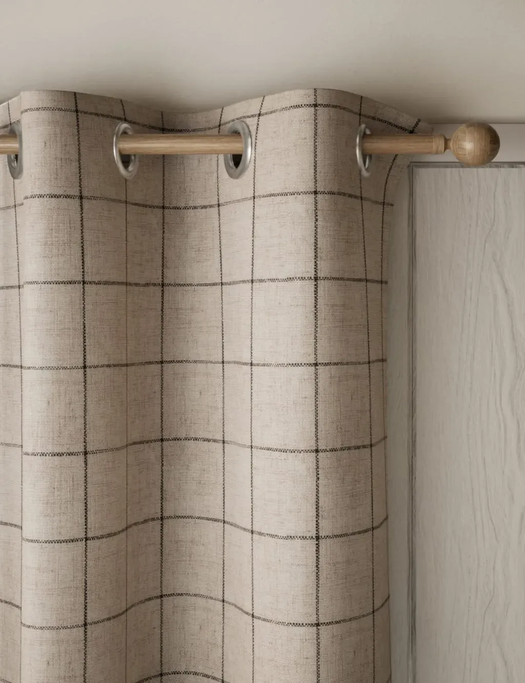 Windowpane Eyelet Blackout Curtains - Natural product