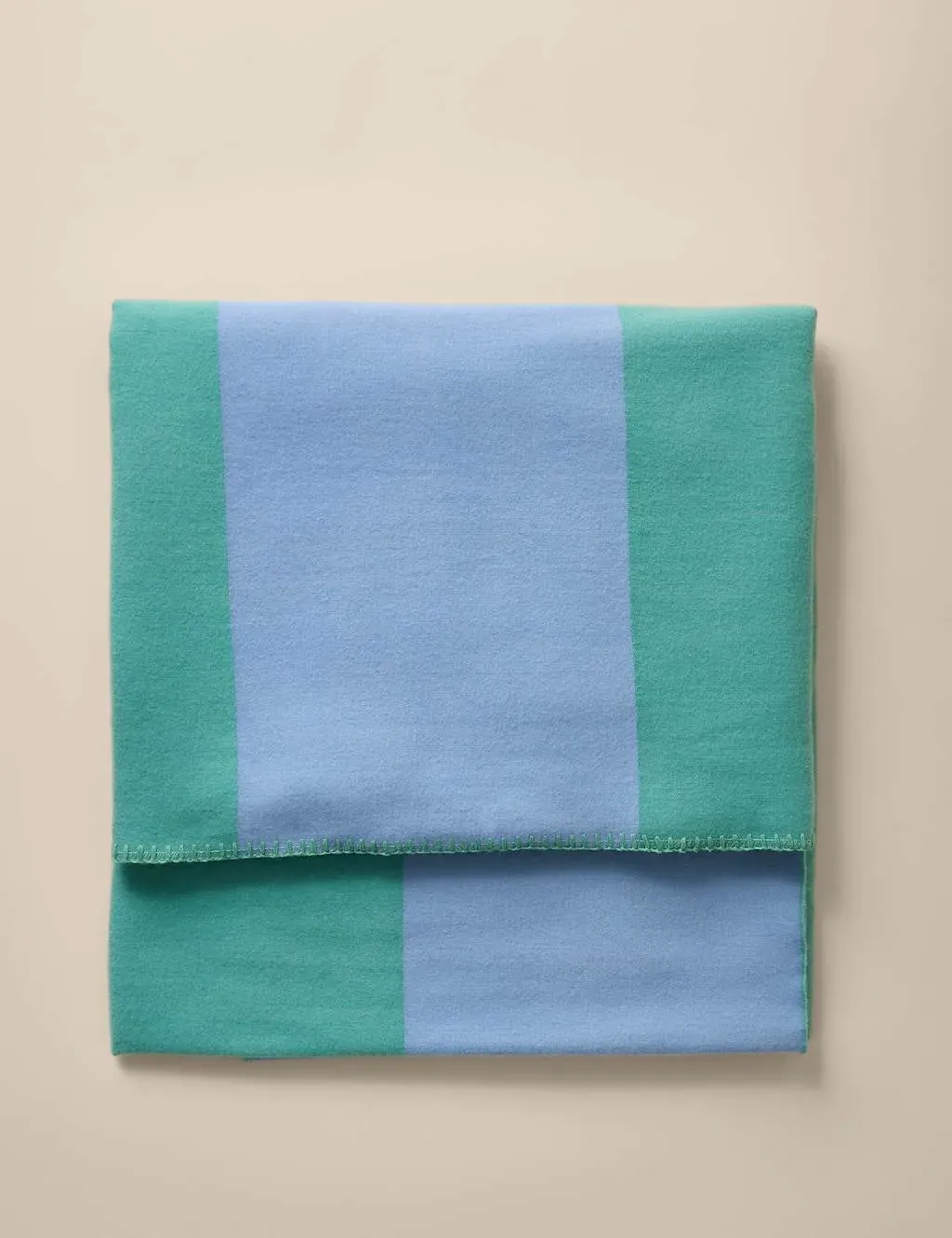 Wool Blend Woven Striped Large Throw - Blue Mix product