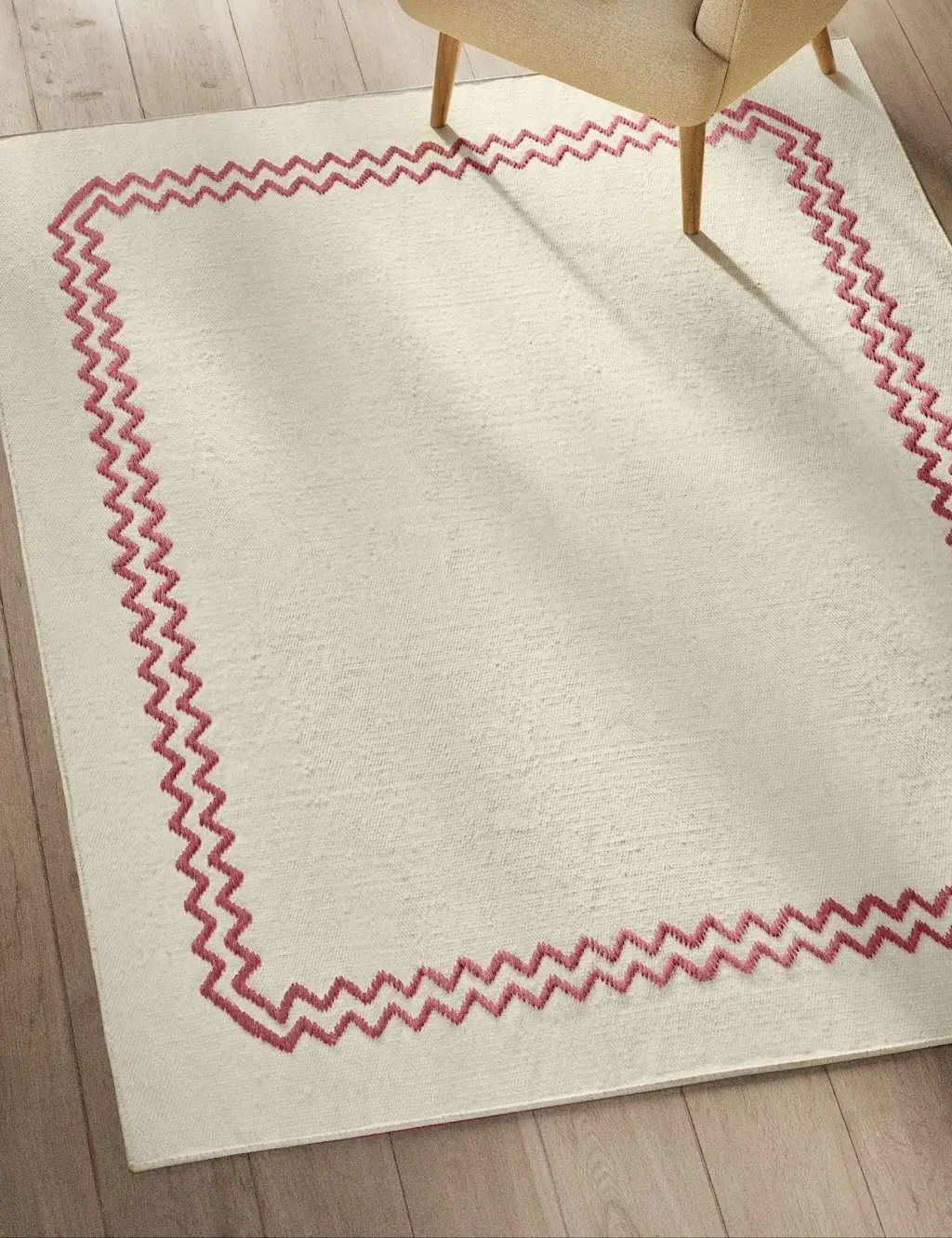 Wool Rich Scallop Rug - Pink Mix product