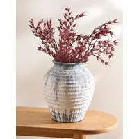 Fired Earth Decorative Textured Vase - Blue Mix alternate view