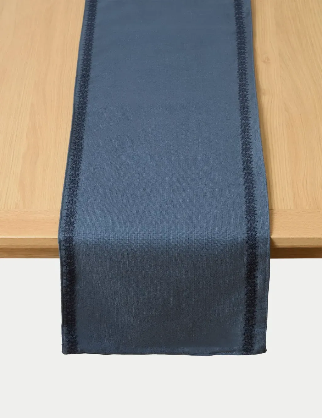 Pure Cotton Embroidered Table Runner - Dark Blue product