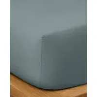 Washed Cotton Extra Deep Fitted Sheet - Storm alternate view