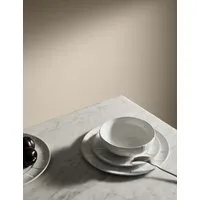 12 Piece Textured Dinner Set - White, Stoneware alternate view