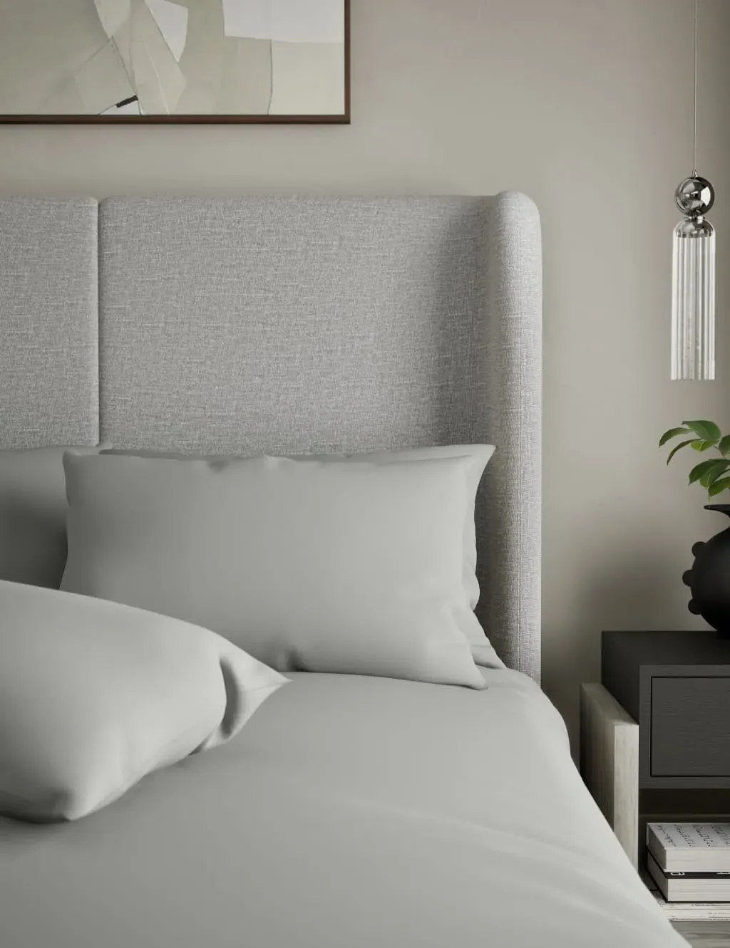 2 Pack 500 Thread Count Cotton Sateen Pillowcases - Grey product