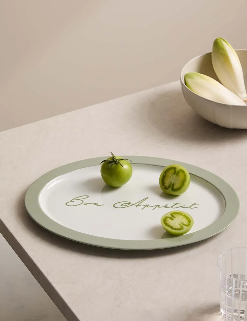 Bon Appétit Stoneware Platter - Green Mix product