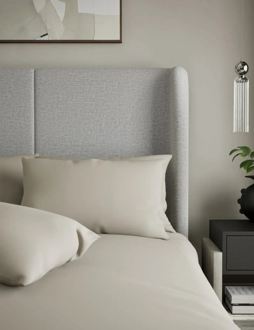 Kelly Hoppen 2 Pack 500 Thread Count Pillowcases - Taupe, Cotton Sateen product