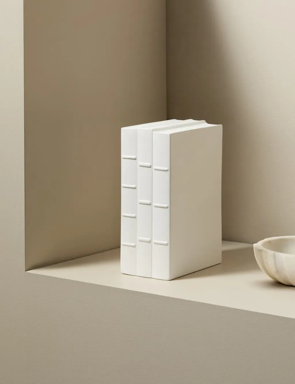 Kelly Hoppen Ceramic Books Ornament - White, Ceramic product